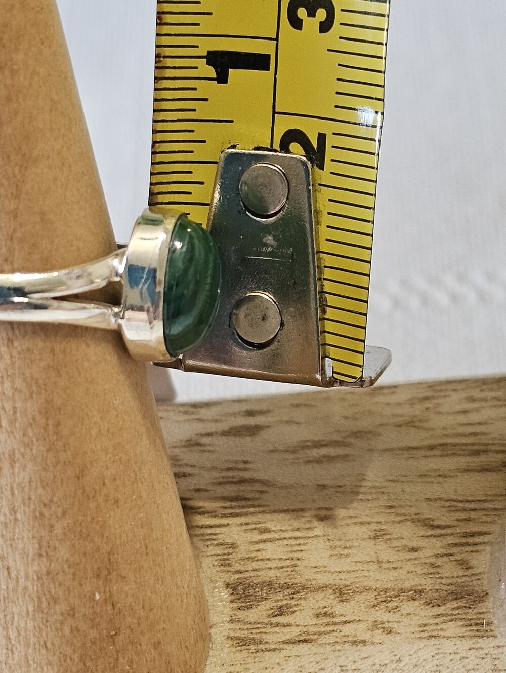 Green Malachite Sterling Silver .925 Oval Ring Size 6 3/4 - Picture 3 of 6